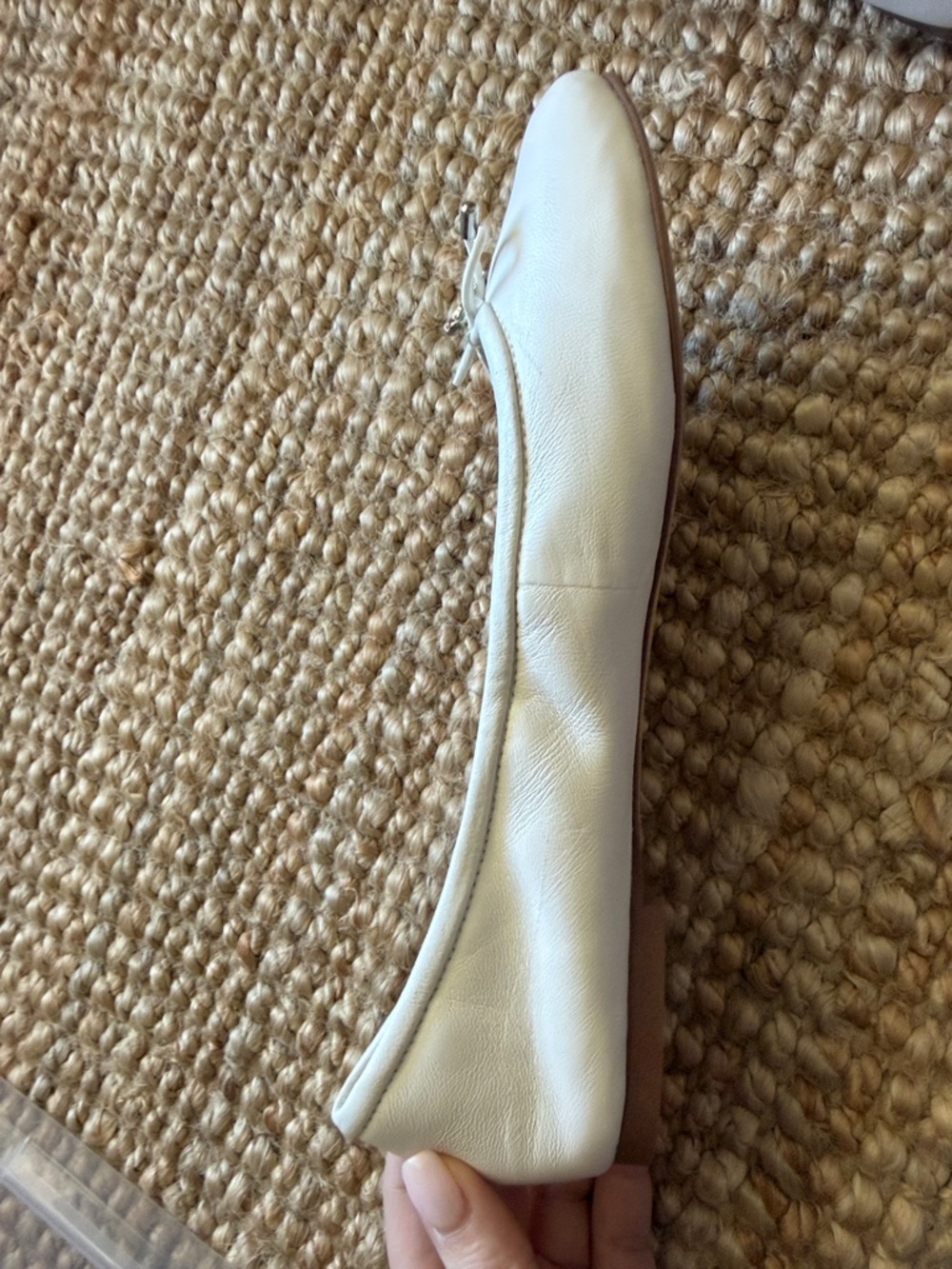 Sam Edelman White Leather Bow-Trim Ballet Flats - Picture 6 of 10